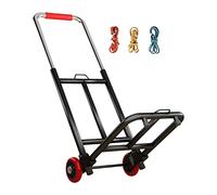 Almencla Chariot de Manutention Pliable à Poignée Télescopique, Structure Métallique, Hauteur Réglable de 58 à 92 Cm, Idéal pour Les Déménagements et Les Voyag, Tuyau 28mm PU Roue