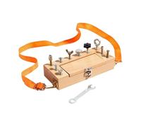 Almencla Coffret à Outils pour Enfants en Bois avec Tournevis et Bandoulière, Idéal pour L'éveil des Tout-Petits (garçons et Filles). Cadeau D'annivers