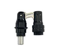 Almencla Connecteur d'Épuisette de Pêche Pliant Adaptateur Charnière Verrouillage Basculant Aluminium Allié Prise Moletée Filetage 12 Mm Manipulation Sûre Pêche Itinérante Lac Étang