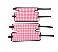 Almencla Coussin de Chaise Remplacement Toile de Chaise Pliable Housse de Siège Assise Extérieure Revêtement Imperméable Dos Sangles et Boucles Réglables pour, Red Plaid, 2-Pc Set DL 37x48cm