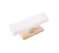 Almencla Coussin pour Les Mains, Repose-mains, Repose-bras Antidérapant, Repose-pieds, Base En Bois et Cuir PU Faciles à Nettoyer, pour Femmes, Blanche