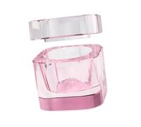 Almencla Dish Verre Pot Ongles Récipient Liquide Bol de Mélange avec Couvercle Fermeture Pratique Adapté Salon Usage Personnel Rangement Bijoux, Rose
