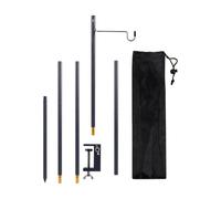 Almencla Ed Lampe Pliable c Rangement Léger Support Lanterne Camng t Poteau Lanterne Démontable pr Cuisine Extérieure, Noir