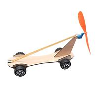 Almencla Ensemble D'expériences Scientifiques Physiques : Voiture à Hélice et élastique, Tige en Bois à Assembler. Jouet éducatif pour Adolescents (garçons