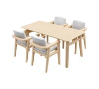 Almencla Ensemble Salle à Manger Ppée Table Fauteuils Détaillé Modèle Meuble Miniature en Bois Compact pr Jeu D'imitation, 1 30