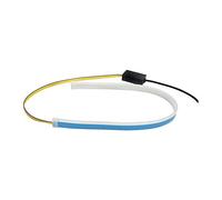 Almencla Feux de Jour, 30cm Bandes Feux Diurnes Flexibles, 2pcs LED Feux Diurnes Bicolores Étanches, Tube Lumineuse LED, pour Phares de Voiture - Blanc + Jaune
