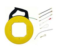 Almencla Fiberglass Cable Puller Guide-Fil Dérouleur Passe-câble avec Ensemble d'Attaches Tige Boucle Crochet Corde Flexible Polyester Pet Corps Grand Rond, 4.5mm 30m