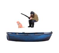 Almencla Figurine Miniature de Pêcheur à La Ligne en Résine, Objet de Collection Décoratif et Détaillé, Idéal pour La Photographie Paysagère, Les Projets de Lo, Style B