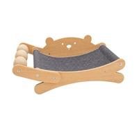 Almencla Griffoir à Bascule Stable, Modèle avec Jeu sur Un Côté Et Balles, Surface en Tissu Polyester Gris, Emballage Individuel en Carton