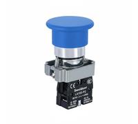 Almencla Interrupteur à Bouton-poussoir 22 Mm Autoretour Momentané Interrupteur Commutateur Conducteur en Alliage Longue Durée IP65 Montage Compact et Stable, Blue, 1NO Bc61