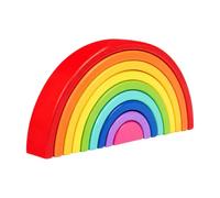 Almencla J Curved-en-Ciel D'empilage Stimule l'imagination J Cotruction Pièces Arquées Écran Jeu Blocs Arqués Semi-Circulaires, en-Ciel 21KG