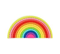 Almencla J Curved-en-Ciel D'empilage Stimule l'imagination J Cotruction Pièces Arquées Écran Jeu Blocs Arqués Semi-Circulaires, en-Ciel L 0 45KG