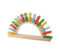 Almencla J Éducatif Multicolore Jeu Correspondance Pinces à Linge Écran Jeu D'apprentisge Préscolaire en Bois pr Maternelle