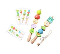 Almencla Jeu de Perles à Enfiler, en Bois, pour Développer La Motricité Fine et La Coordination œil-Main. Fabriqué en Bois de Hêtre Robuste, Ce Jeu Favorise L&, Style A