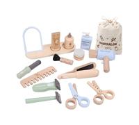 Almencla Jouet de Coiffure Salon de Beauté Ensemble Accessoires Coiffeur Enfant Fille Bois Fonction Imagination Miroir Convient pour Jeux de Rôle Cadeau Décora