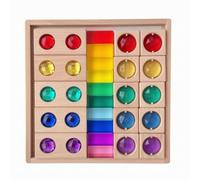 Almencla Jouet Sensoriel en Bois avec Blocs de Cristal et Disques Translucides pour Formes et Développement de la Perception Visuelle chez Les Enfants Dès Le Plus Jeune Âge, Style to 1