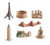 Almencla Kit de Construction de 7 Pyramides, Jouets de Micro-Construction pour Bureau Ou Maison