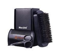 Almencla Kit de Soin de Barbe pour Hommes, Brosse et Peigne à Barbe, Cadeaux, Noir