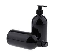 Almencla Lot de 2 Flacons Pompe de 500 Ml pour Cosmétiques (lotion, Shampoing), Pompe noire, 500 ml