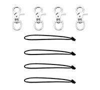 Almencla Lot de 4 Câbles de Rechange Multifonctionnels pour Leash de Snowboard, avec Accessoires de Clip et Cordon de Connexion élastique, Idéaux pour Les Débu