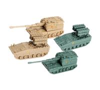 Almencla Lot de 4 Maquettes de Chars d'assaut à L'échelle 1/144, Modèle Réduit 4D à Monter Soi-même, Puzzle de Véhicule Blindé de Collection, Cadeau Id