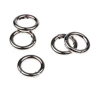 Almencla Lot de 5 Anneaux Porte-clés Ronds Robustes avec Fermoir à Pression, Argent, 20mm
