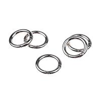 Almencla Lot de 5 Anneaux Porte-clés Ronds Robustes avec Fermoir à Pression, Argent, 25mm