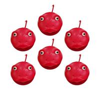 Almencla Lot de 6 Mini Castagnettes Sonores, Instrument de Musique pour Les Mains et Les Doigts, Jouet D'apprentissage Du Rythme En Polypropylène (PP) pour, Rouge