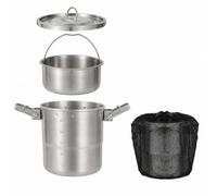 Almencla Marmite En Acier Inoxydable 3 Litres Pliable Casserole Insert Vapeur à Vapeur pr Randonnée