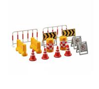 Almencla Miniature Roadblock Kit Barrière Diorama Cône Panneau Signalétique Accessoire Décoratif Résine Conception Détaillée Adaptée à la Construction de Maquettes Projet DIY Aménagement Urbain