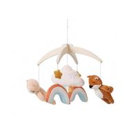 Almencla Mobile pour Bébé Bois Arche Suspendue Ornée de Jouets Doux Motion Cloche Adaptées à la Chambre d'Enfant Poussette, Mobile De Lit En Velours De Cristal - Renard