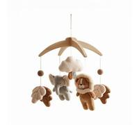 Almencla Mobile pour Bébé Bois Arche Suspendue Ornée de Jouets Doux Motion Cloche Adaptées à la Chambre d'Enfant Poussette, Mobile De Lit En Velours De Cristal - Éléphant