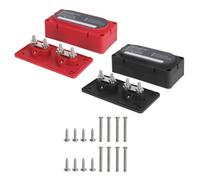 Almencla Module Distribution Courant Borne à Vis Couvercle Protection pour Systèmes Électriques Marins Moteurs Taille, Rouge+Noir