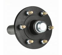 Almencla Moyeu d'Essieu de Remorque Moyeu Fusée Tambour Roue Ensemble Acier Robuste Flasque Circulaire Noir Connexion Solide Convient aux Remorques Chariots, Style to 2