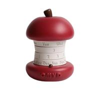 Almencla Ornement de Pomme En Résine Accessoire Photo D'hôtel Cuisine Calendrier de Bureau Perpétuel Rotatif