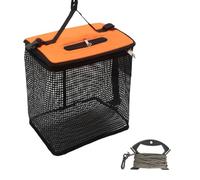 Almencla Panier Flottant Sac de Mailles pour Poisson Cage de Protection Pliable en Nylon pour Pêche Au Lancer Pêche Au Coup Sortie Pêche Sportive Praticité Pou, Grand