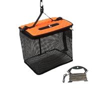 Almencla Panier Flottant Sac de Mailles pour Poisson Cage de Protection Pliable en Nylon pour Pêche Au Lancer Pêche Au Coup Sortie Pêche Sportive Praticité Pou, Petit