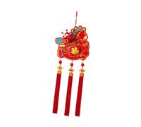 Almencla Pendaison Nouvel an Chinois Pendentif Porte D'Entrée Tissu Floqué Éléments Classiques Caractère Fu Motif Cheval avec Sequins Adapté pour Salon Bureau, Style A