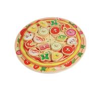 Almencla Pizza Jouet Cuisine Enfant Ensemble Alimentaire en Bois Jouet Motricité Fine Assemblage Créatif Apprentissage Convient Garçons Filles Jeux Maison, Style A