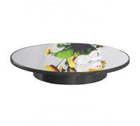 Almencla Plateau Tournant Rotatif Plateau Miroir Socle Électrique Présentoir Fonction Rotation Surface Lisse Support Photographie Bijoux Accessoires Convient, Noir Miroir, 2668-15cm