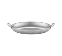 Almencla Poêle Ovale En Acier Inoxydable Résistant à la Chaleur Plat Ovale En Acier Inoxydable Soli Usteile Cuisson pr Restaurateurs, Argent, 30cm