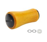 Almencla Poignée de Moulinet de Pêche - Accessoire de Remplacement Ergonomique en Aluminium et Bois, Portable et Facile à Installer, Idéale pour La Réparation, Noir