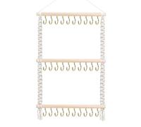 Almencla Porte-bandeau, Organisateur D'accessoires pour Cheveux, Support Mural pour Barrettes En Bois, Porte-nœuds, 38cmx60cm