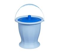 Almencla Pot de Chambre Portable/récipient à/seau à Régurgitations avec Couvercle et Poignée Ergonomique, En PP Facile à Nettoyer, pour Femmes et Hommes, Bleu sans anneau