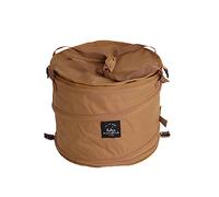 Almencla Poubelle de Camping Pliable avec Poche de Rangement En Filet, Panier de Recyclage, Sac Poubelle pour Vêtements Jardin, BRUN