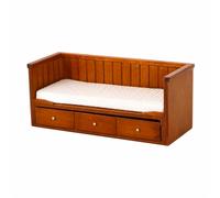 Almencla Poupée Rangements Intégrés pour Scène Chambre Maqute Détaillée en Bois pour Passe-Temps Miniaturiste, Noyer
