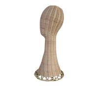 Almencla Présentoir pour Perruques et Casques Audio Professionnels En Rotin, Idéal pour Les Têtes de Mannequin et Autres Accessoires, 50cm