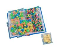 Almencla Puzzle à Chevilles en Forme de Champignon, Blocs de Construction éducatifs pour Enfants D'âge Préscolaire, Tableau à Chevilles en Bois, 648 Pièces