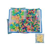 Almencla Puzzle à Chevilles en Forme de Champignon, Blocs de Construction éducatifs pour Enfants D'âge Préscolaire, Tableau à Chevilles en Bois, 832 Pièces