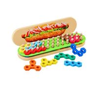 Almencla Puzzle à Chevilles sur Le Thème du Hot-Dog Sûr Puzzle en Bois Planche Perforée Chevilles Créatif pr Apprentissage Précoce, Salle
